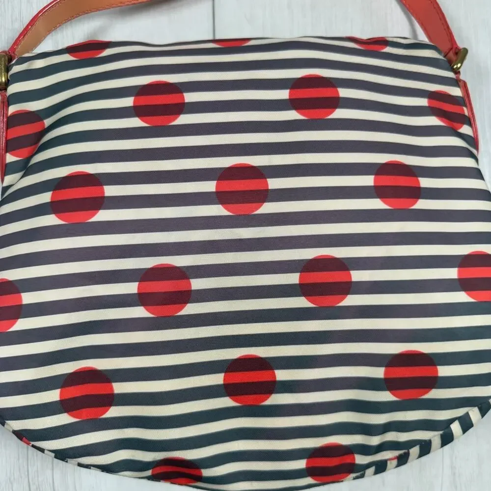 Marc By Marc Jacobs Nylon Striped Natasha Polka Dot Crossed Body Bag